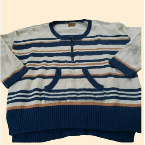 Anthropologie POL Sweater MEDIUM Pullover Boat Nautical Blue Yellow Off White - Picture 10 of 10